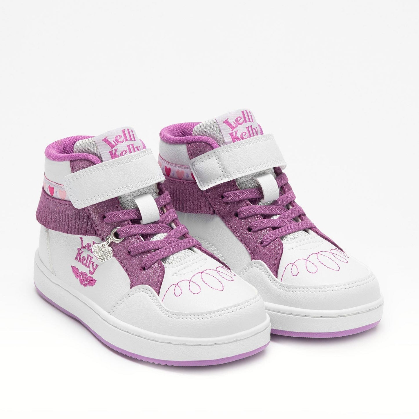 Scarpe da Bambina LELLI KELLY Art. LKAA8096 FRANGETTA BIANCO PORPORA SNEAKERS