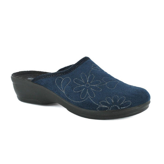 Scarpe da Donna - INBLU Art. BJ139 BLU con ricami a fiori pantofole