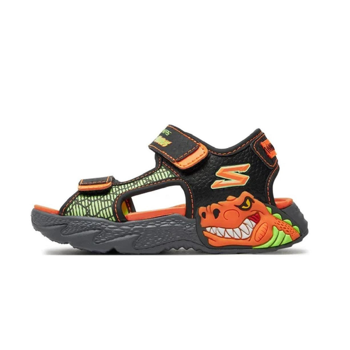 Scarpe da Bambino - SKECHERS Art. 400614LBKOR sandali luci black orange