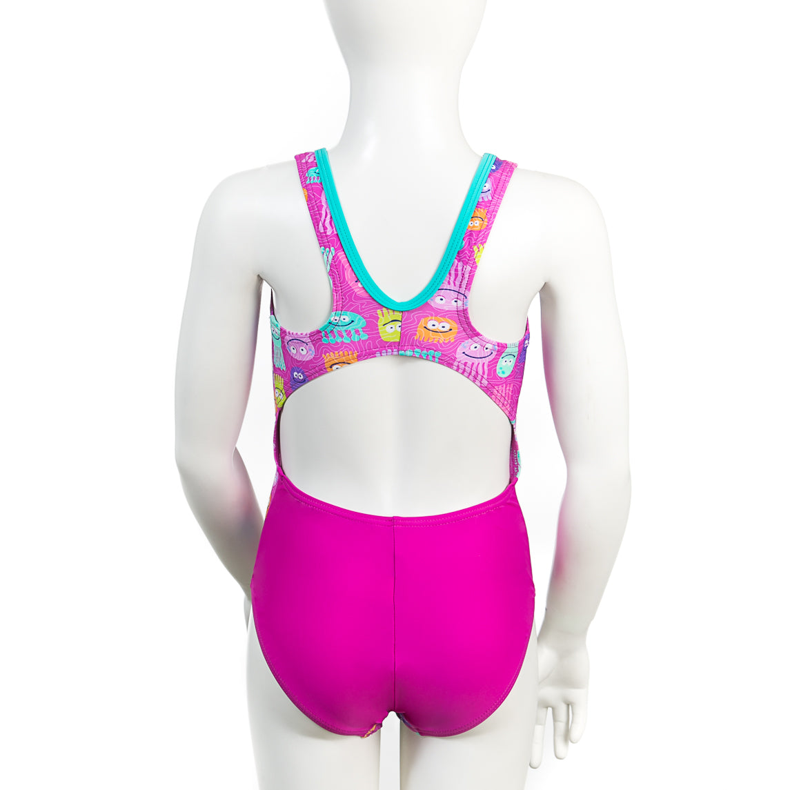 Costume da bambina AQUARAPID art. LELIS intero fantasia rosa piscina/mare