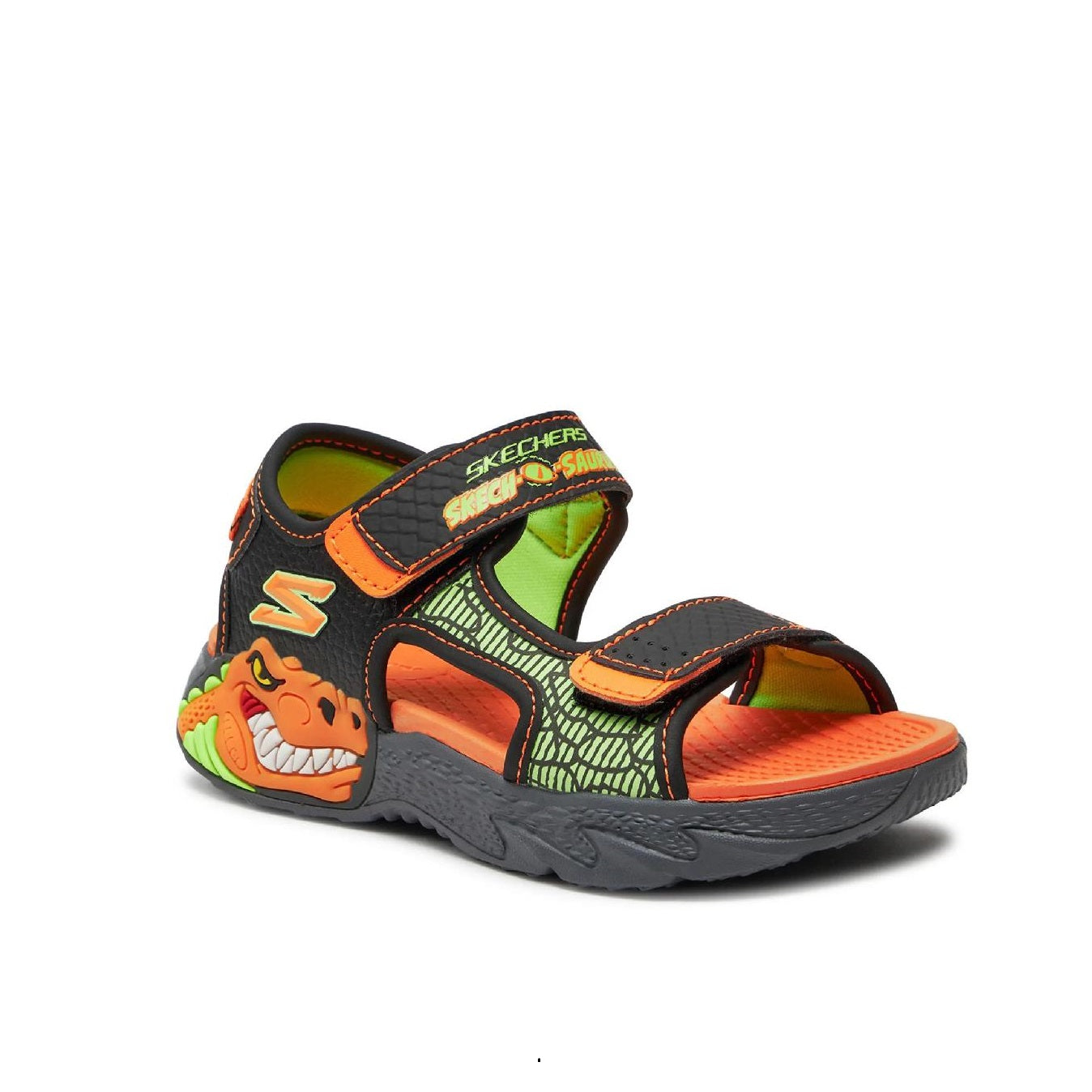 Scarpe da Bambino - SKECHERS Art. 400614LBKOR sandali luci black orange