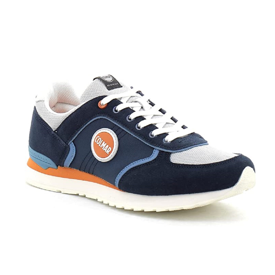 Scarpe casual da Uomo COLMAR Art. TRAVIS BLOCK 008 sneakers NAVY ORANGE LT GRAY