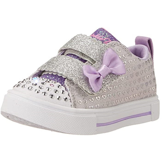 Scarpe bambina SKECHERS - art. 314791NSIL - sneakers strappo laterale fiocco silver