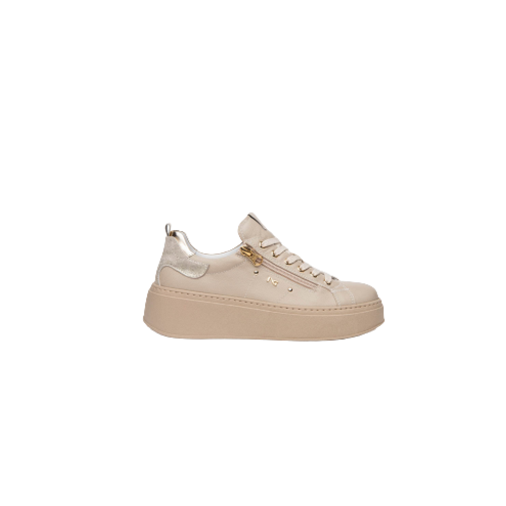 Scarpe donna NEROGIARDINI art. E218222D 728 sneakers zip laterale crema casual