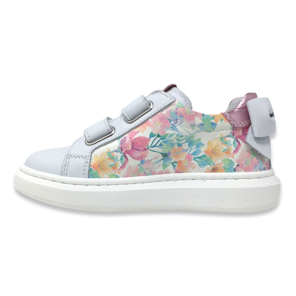 Scarpe bambina NEROGIARDINI - art. E227152F 707 - sneakers con strappo bianco casual