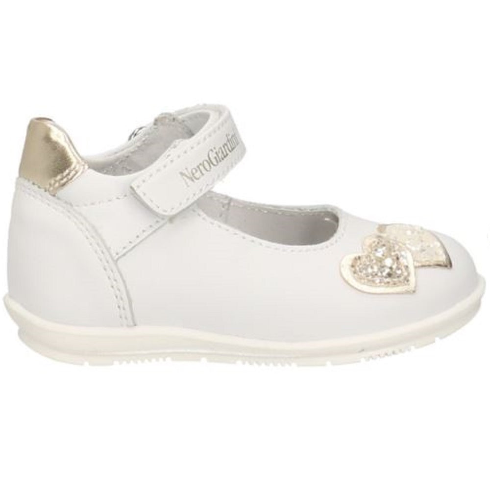 Scarpe bambina NEROGIARDINI - art. E222100F 707 BIANCO BALLERINA  con strappo