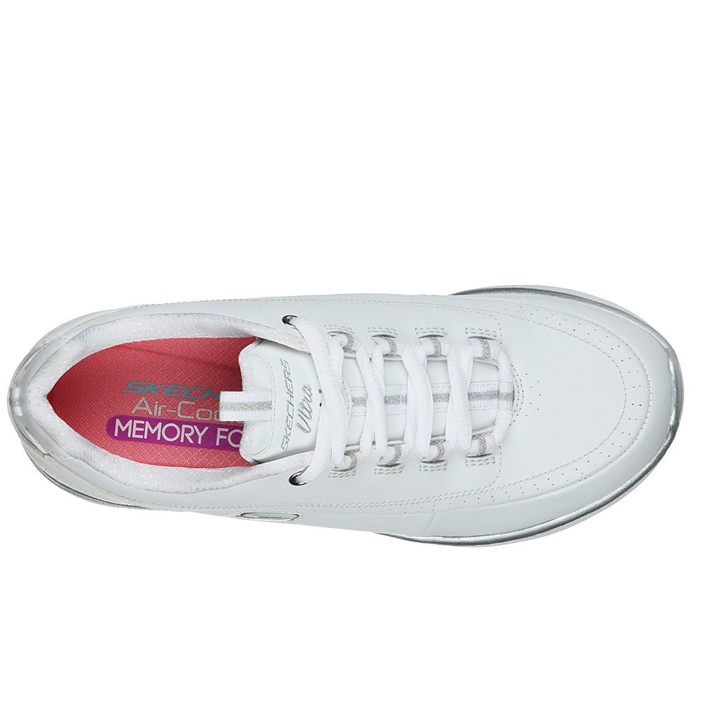 Scarpe da donna SKECHERS art.12363/WSL - sneakers allacciata bianco casual