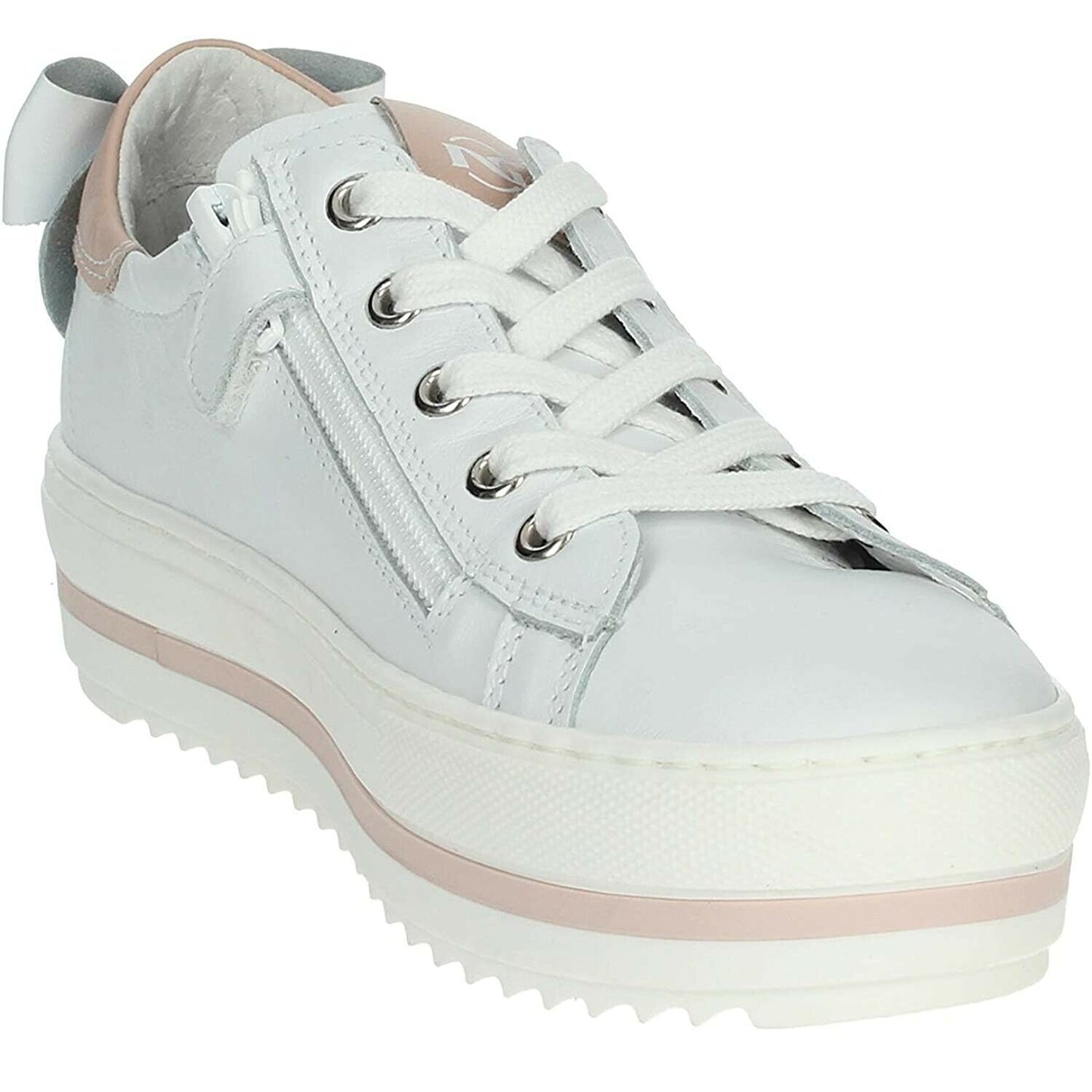 Scarpe junior NERO GIARDINI - Art. E031570F 707 -sneakers bianco fiocco