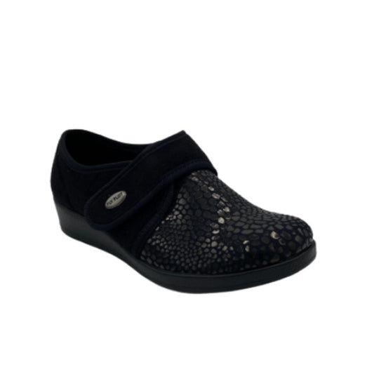 pantofola chiusa da donna nera con rialzo di 3.5 cm