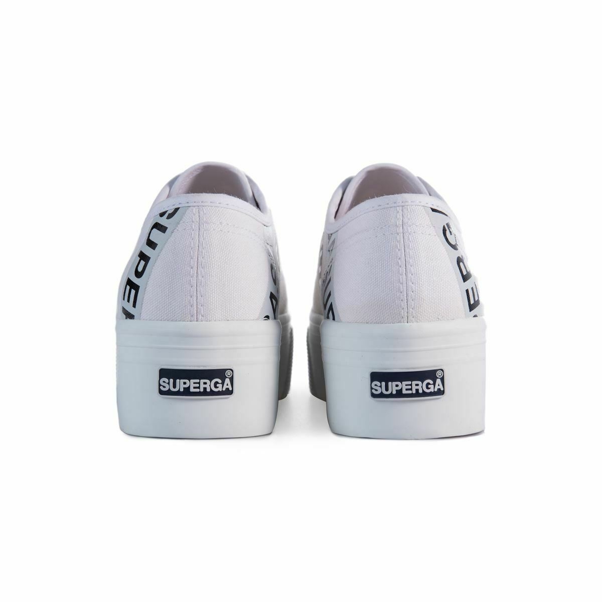 Scarpe da Donna SUPERGA Art. 2790 LETTERING TAPE JELLYSOLE BIANCO Sneakers con plateau