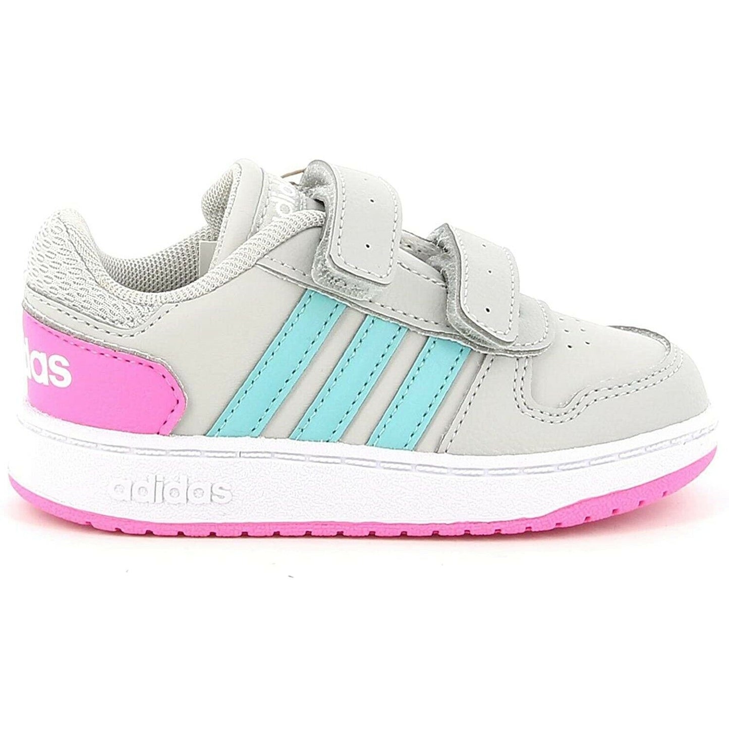 Scarpe da bambina Adidas - Art. HOOPS 2.0 CMF I HO1554sneakers grigio con strappo sportivo