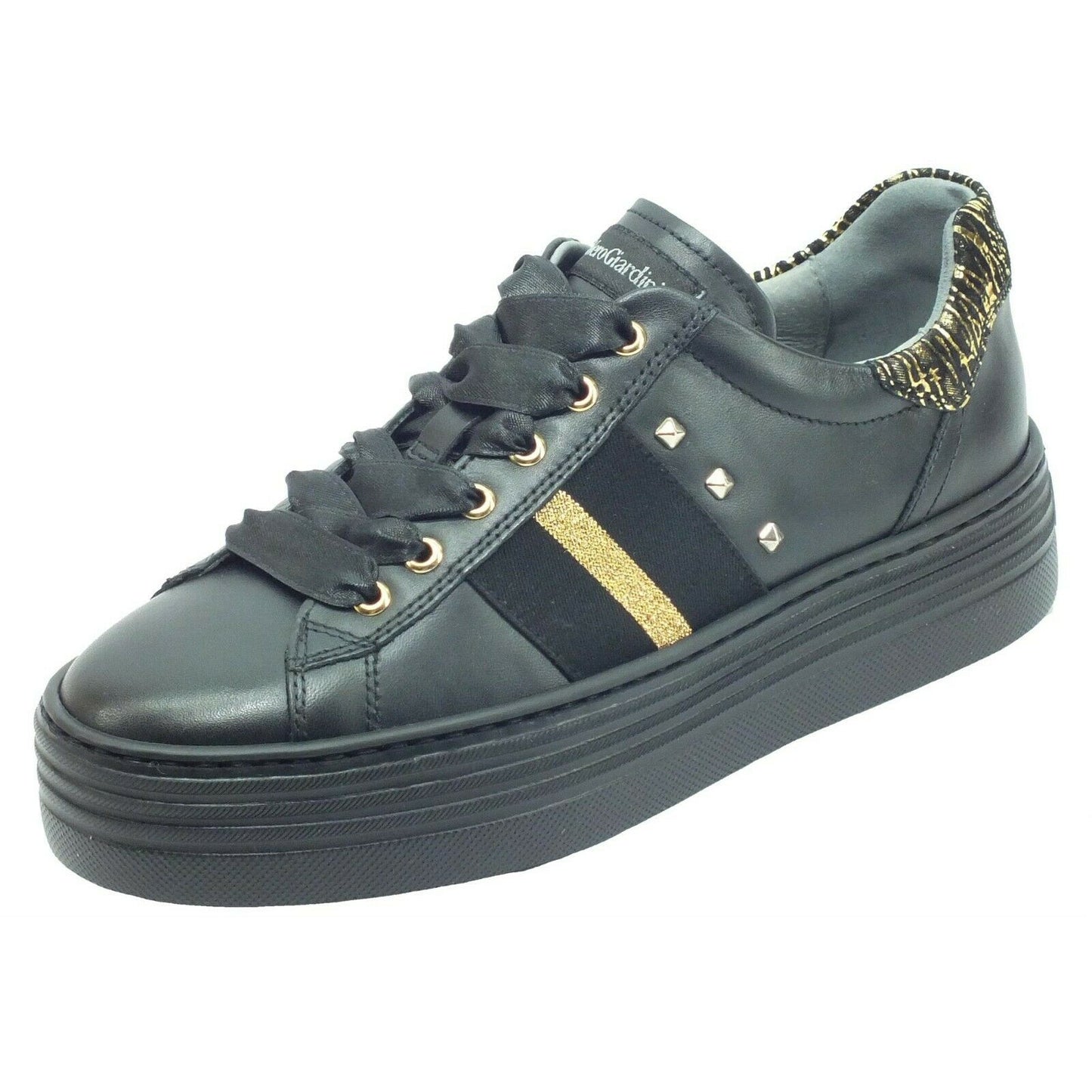 Scarpe donna NeroGiardini - Art. I013370D 100 - sneakers pelle nero casual