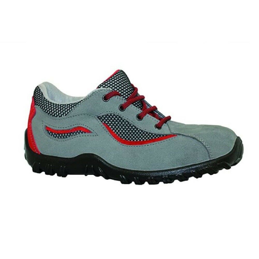 Scarpe da lavoro LEWER - Art. VIETRI S1P Scarpa da Uomo bassa Antinfortunistica Colore grigio rosso