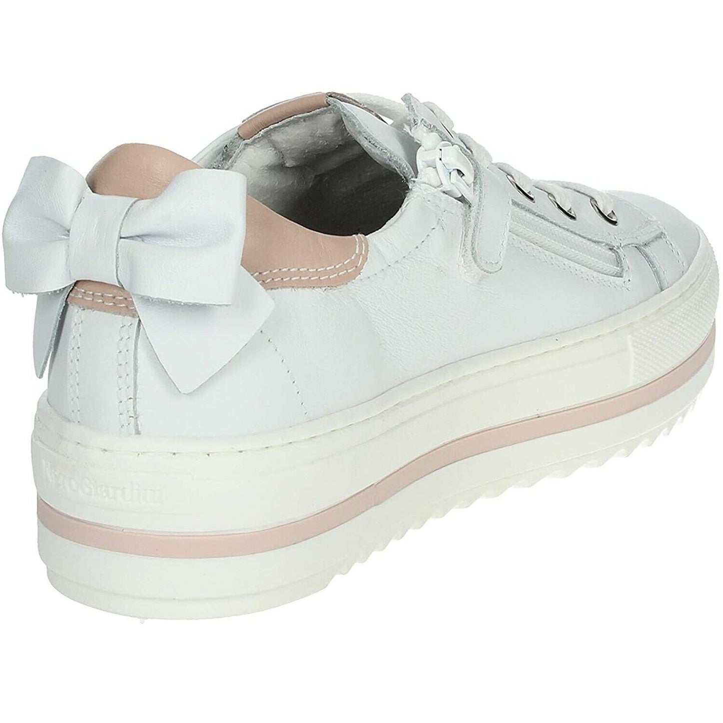 Scarpe junior NERO GIARDINI - Art. E031570F 707 -sneakers bianco fiocco