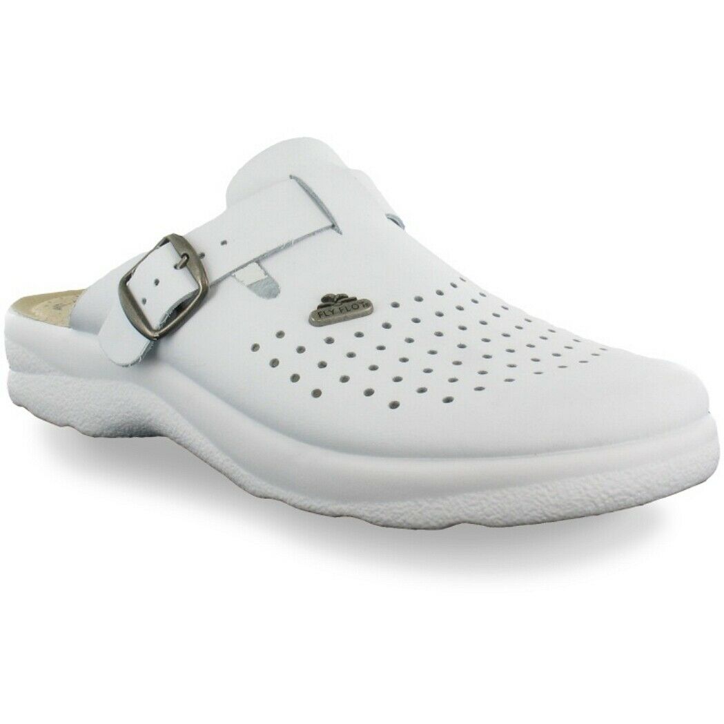 Scarpe da Uomo FLY FLOT Art. 90823009BE BIANCO Sabot professionale sanitario con fibbia