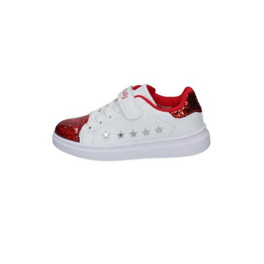 Scarpe da bambina Lelli Kelly - Art. LK5821 BIANCO ROSSO sneakers con strappo