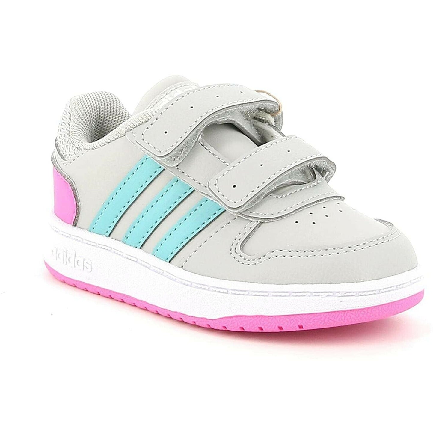 Scarpe da bambina Adidas - Art. HOOPS 2.0 CMF I HO1554sneakers grigio con strappo sportivo