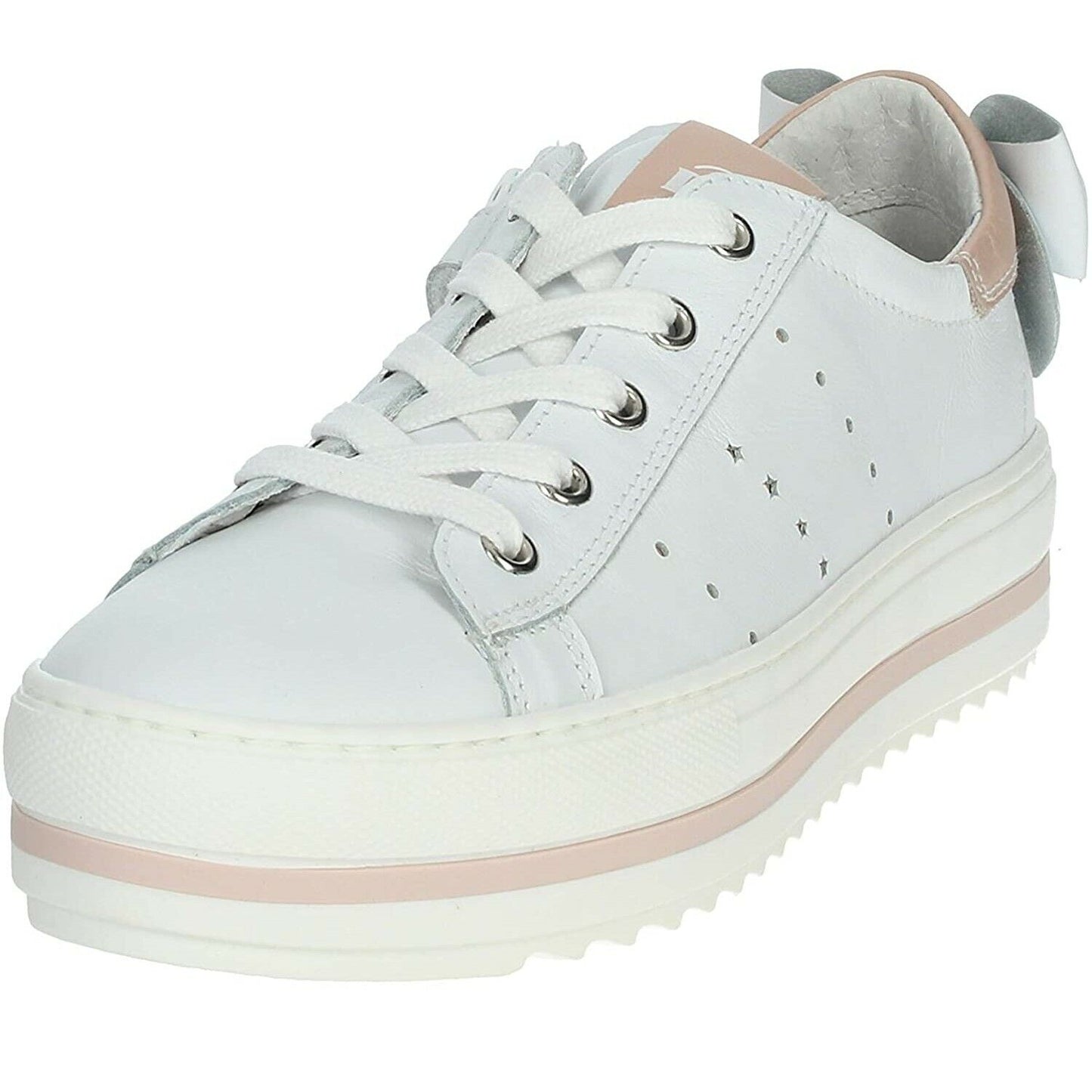 Scarpe junior NERO GIARDINI - Art. E031570F 707 -sneakers bianco fiocco