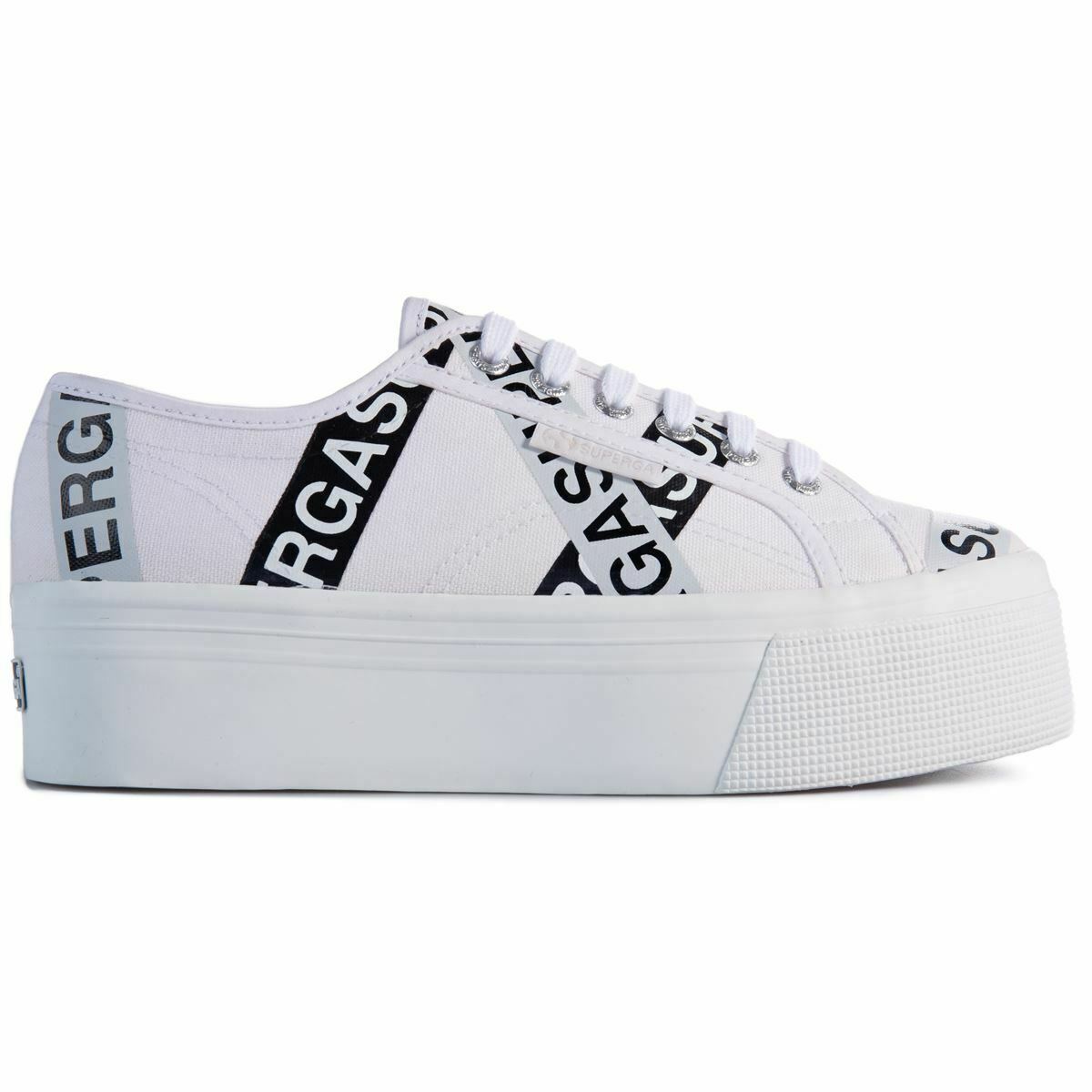 Scarpe da Donna SUPERGA Art. 2790 LETTERING TAPE JELLYSOLE BIANCO Sneakers con plateau