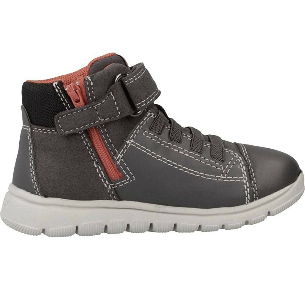 Scarpe da bambino Geox-B XUNDAY B841-ANTRACITE C9004-SNEAKER ALTA STRAPP