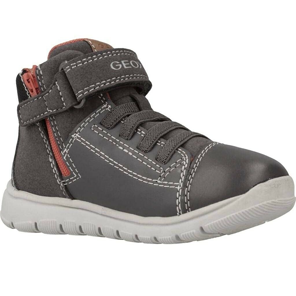 Scarpe da bambino Geox-B XUNDAY B841-ANTRACITE C9004-SNEAKER ALTA STRAPP