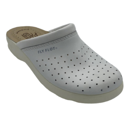 Scarpe da Uomo FLY FLOT  Art. 8082 BIANCO Sabot professionale sanitario con suoletta in pelle